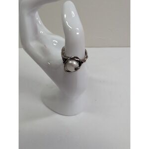 Sterling Silver Natural Pearl Ring Branches Swirl‎ Noa Zuman Israel Size 8
